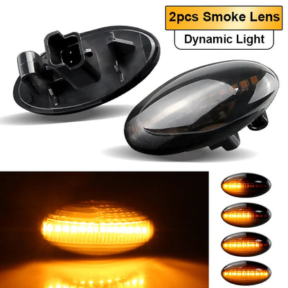 2PCS For Peugeot 107 1007 108 206 307 407 607 Partner Traveller Expert LED Side Marker Light Turn Signal Repeater Lamp