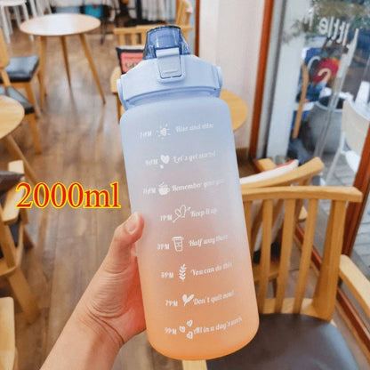 3PCS Sports Water Bottle with Time Marker Leak-proof Cup Motivational Portable Water Bottle for Outdoor Sport Fitness BPA Free