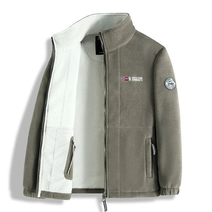 new men's fleece with fleece thickened warm windproof outdoor casual storm jacket fashion men's coat