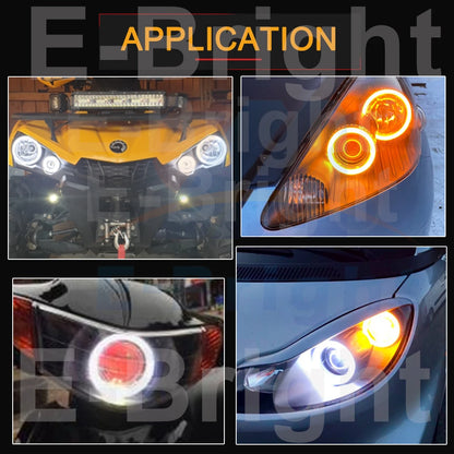 2PCS 24V 12V Angel Eyes Halo Rings White Amber 4014LED Cars Headlight DRL Driving Light 60 70 80MM 90MM 95MM 100MM 110MM 120MM