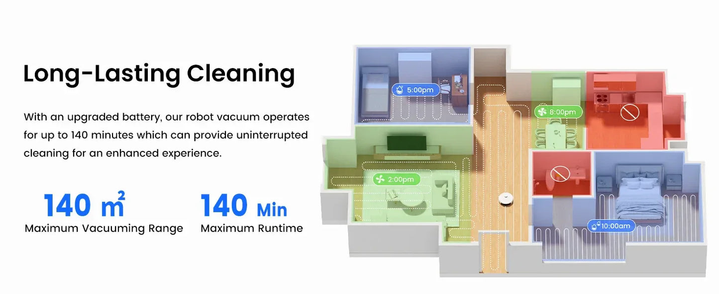 LEFANT M2L Plus Robot Vacuum Cleaner with Mapping, 6000Pa Suction, Emptying Station, Automatic Washing and Drying, DTOF Laser