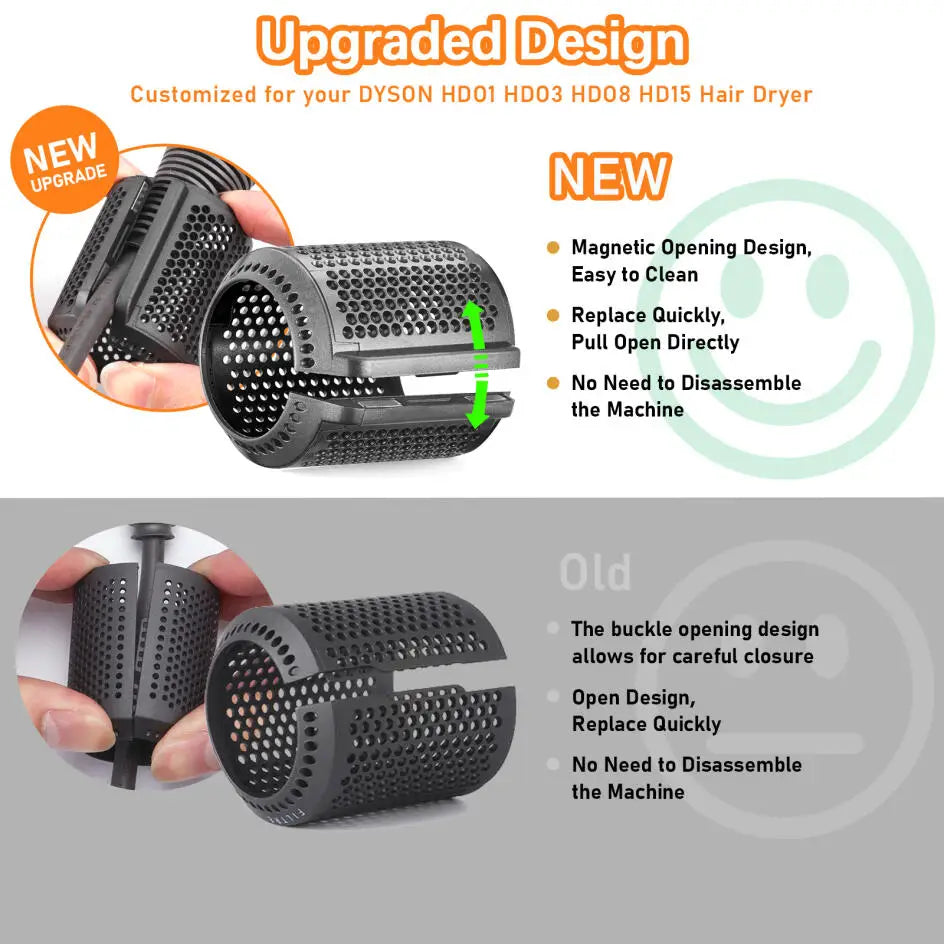 Magnetic Filter Cover for Dyson Hair Dryer HD01 HD03 HD08 HD15 Replacement Outer Dust Cover Suction Opening Buckle Accessories