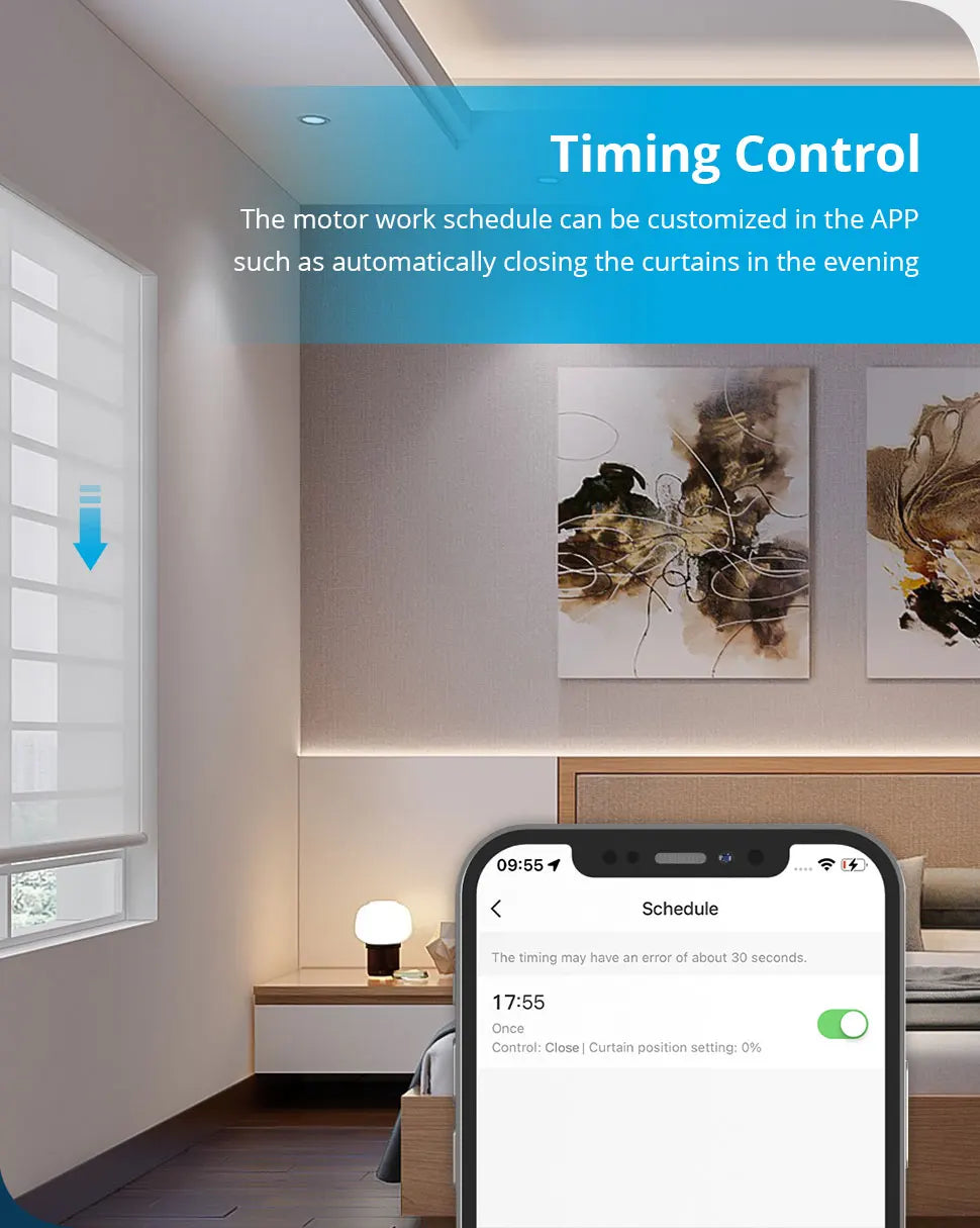 Zemismart WiFi Electric Roller Blind Motor Automatic enginer for 37mm 38mm Tube Work with Tuya Alexa Google Home Voice