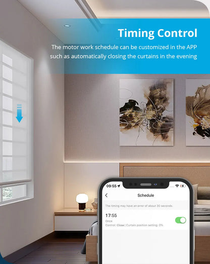 Zemismart WiFi Electric Roller Blind Motor Automatic enginer for 37mm 38mm Tube Work with Tuya Alexa Google Home Voice