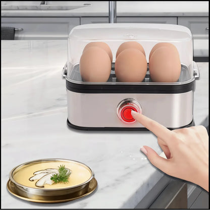 200W Power Eggs Boiler Space Saving Auto Shut-Off Smart Egg Cooker 6 Eggs Capacity Stainless Steel Rapid Egg Cooker2026new