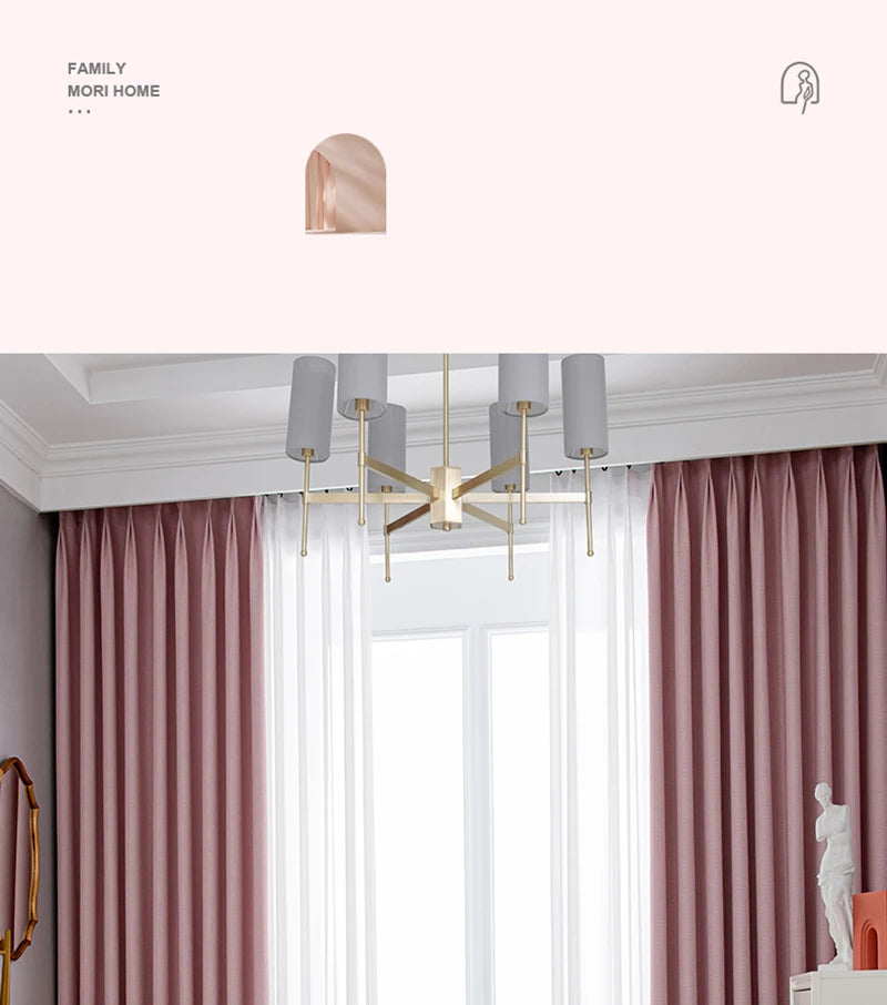 Modern Simple Balcony Drapes Light Luxury Bedroom Thick Blackout Curtain Large Area Bay Window Curtains Home Living Room Drape