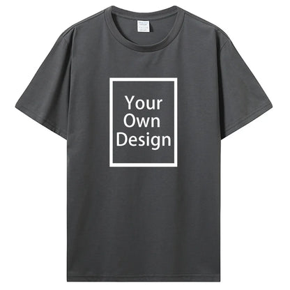 Custom Cotton Customized Print Short Sleeve T Shirt Summer Tops Tees DIY Your Like Photo Or Logo Cotton T-shirt Men Clothing