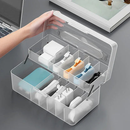 1pc Data Cable Storage Box Power Charging Cable Mobile Phone Charger Plug Organizer Desktop Cable Management Bobbin Winder