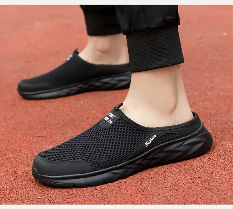 YRZL Hot Sale Men Half Slipper High Quality New Design Mesh Shoes Breathable Outdoor Sandals Comfortable Couples Walking Shoes
