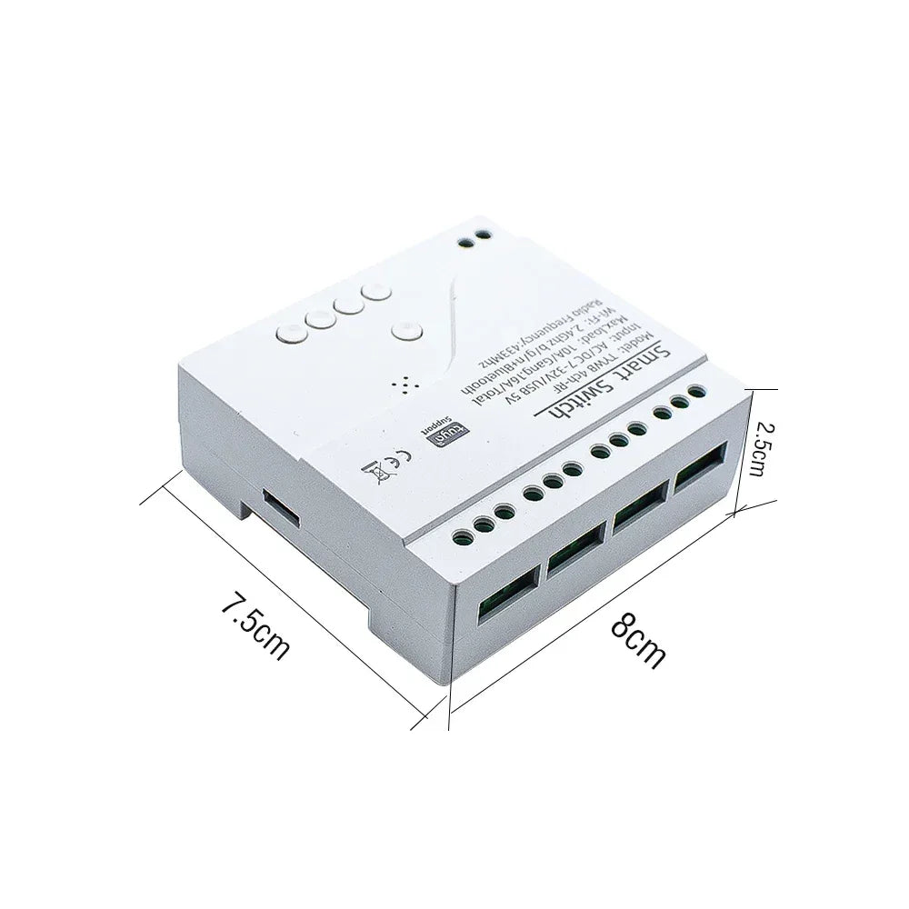 Tuya Smart Home 4CH Relay Module AC/DC 7-32V AC 220V 10A Wifi Switch 4 Channels RF433 Receiver Work With Vioce Alexa Google Home