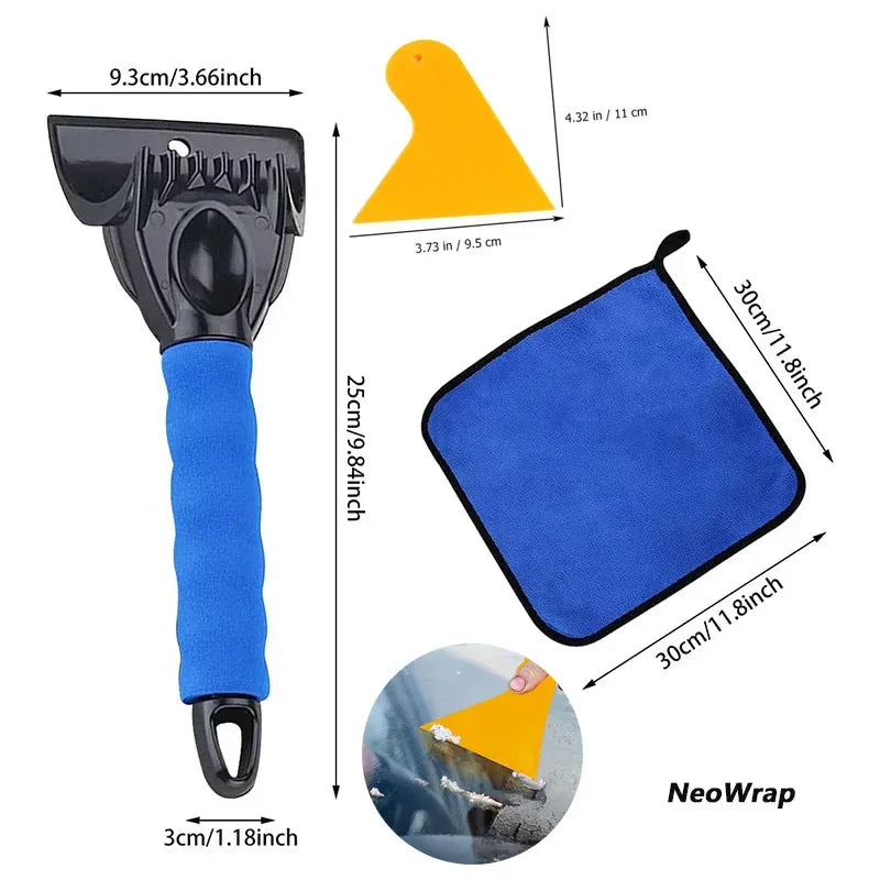 Ice Scrapers for Car Windshield Snow Scraper with Towel Vehicle Snow Frost Removal Tools Mini Snow Ice Brush Shovel Winter Use