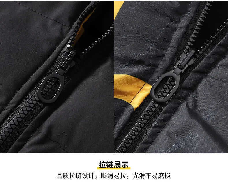 Men Autumn Winter Cotton Jacket Warm Comfortable Padded Thickened Down Jacket 2024 New Double-Sided Clothes Removable Cap M-5XL