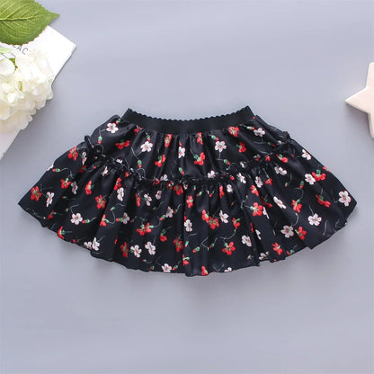 0-3 Year Old Little Girl'S Half Length Skirt  Sweet Small Floral Multi-Layer Chiffon Solid Color Loose A-Line Skirt tutu skirt