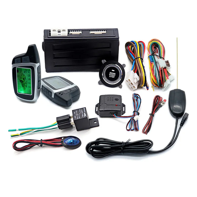 Universal Car alarm with remote starter Autostart system Start stop button system Car accessories Alarm automotive Smart lock