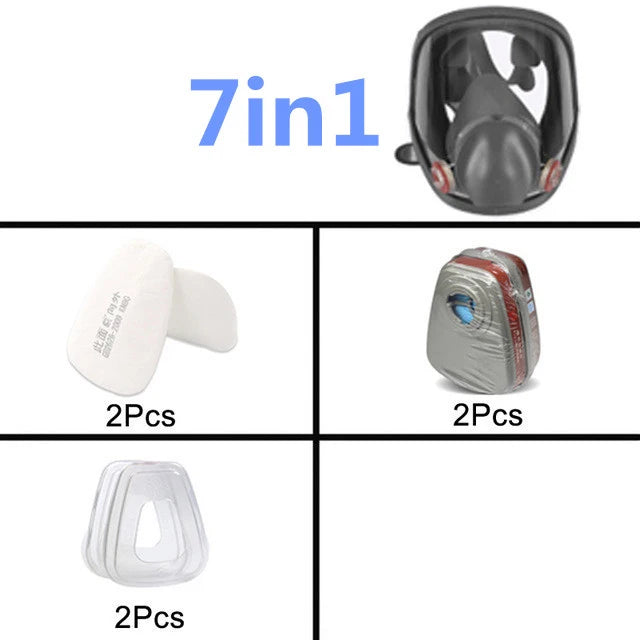 15 in 1 full face mask, reusable, wide field of vision, widely used in paint and welding woodworking 6800 respirator