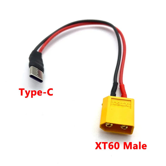 XT60 Male Plug To Type-C With 12cm 20awg Silicone Wire Connector Power Adapter Cable for ISDT PD60 RC Quadcopter
