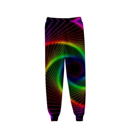 New Hot Sale 3D Print Tie Dye Pink and Green Pants Colorful Psychedelic Trousers Streetwear Men/Women Sweatpants