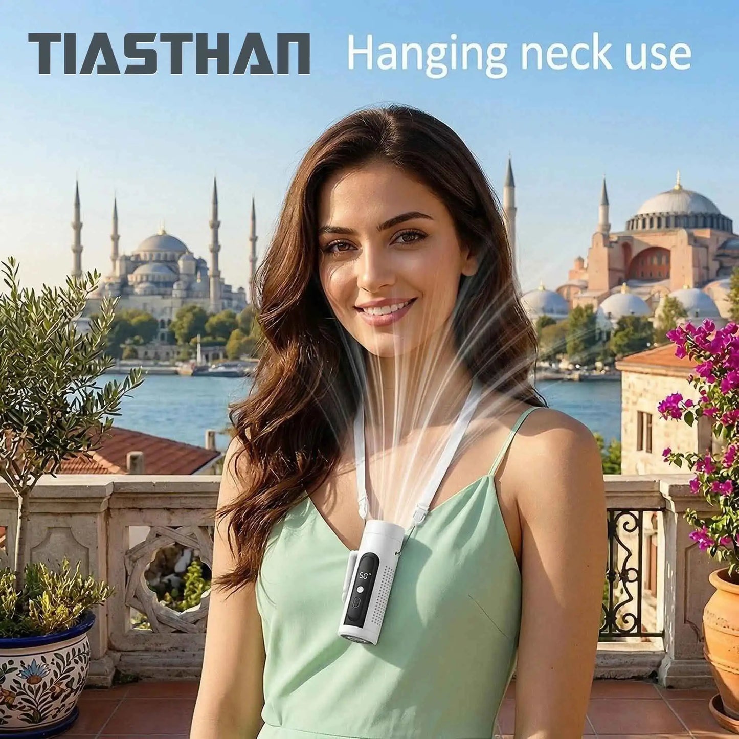 USB Rechargeable Mini Travel Fan 3000mAh High Battery Capacity 3-in-1 Handheld Neck Fan with 199 Levels Wind Speed Pocket Fan