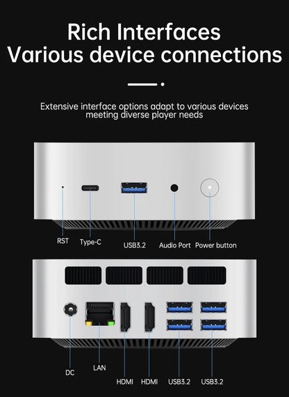 Portable Gaming Mini PC AMD Ryzen 7 7840HS Ryzen 5 6600U 16GB LPDDR5 6400MHz USB4 Dual M.2 NVMe NUC Desktop Computer Windows 11