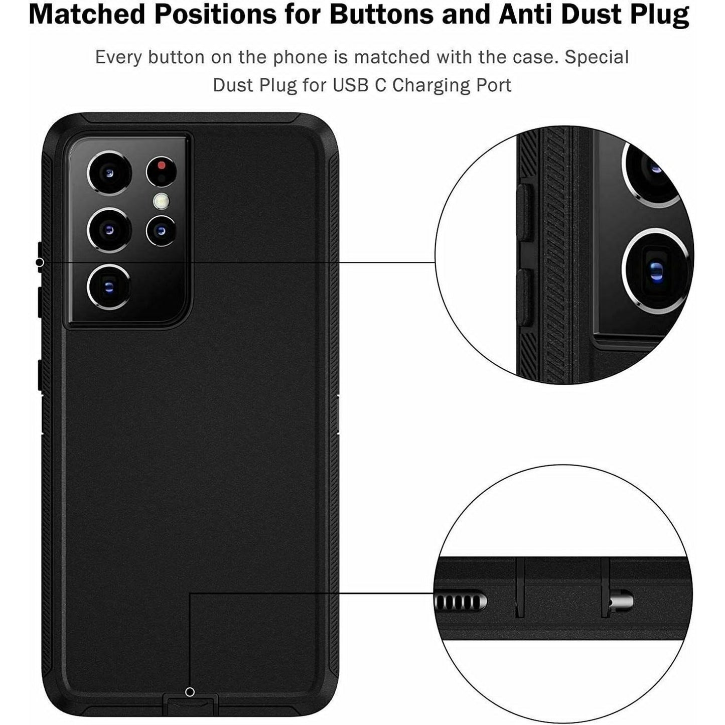 3 IN 1 Heavy Duty Shockproof Defend Case For Samsung Galaxy S20 S21 FE S22 S23 S24 Ultra S10 Plus S10E Note 10 8 9 20 Plus