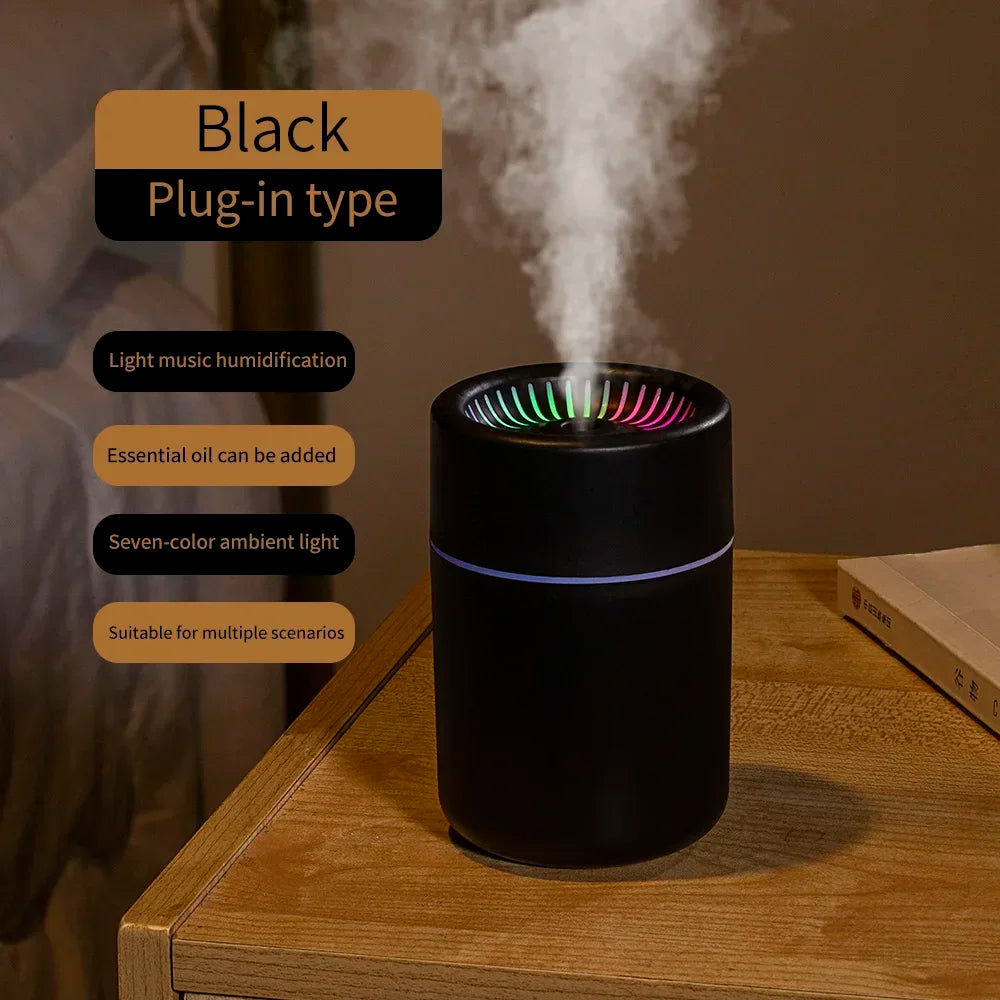 Portable color LED night light humidifier,silent mini model,180 ml aroma diffuser,suitable for use in cars, offices and bedrooms