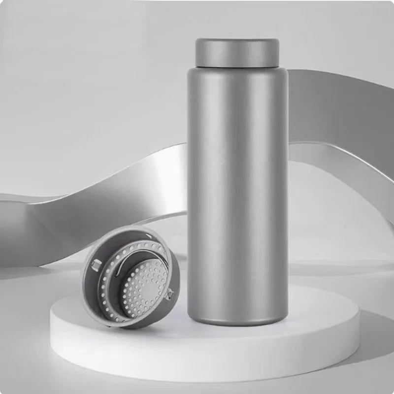 750ml Business Thermos Cup With Tea Separator,Double Layer Pure Titanium Vacuum Flasks,High-end Drinkware,Portable Water Bottle