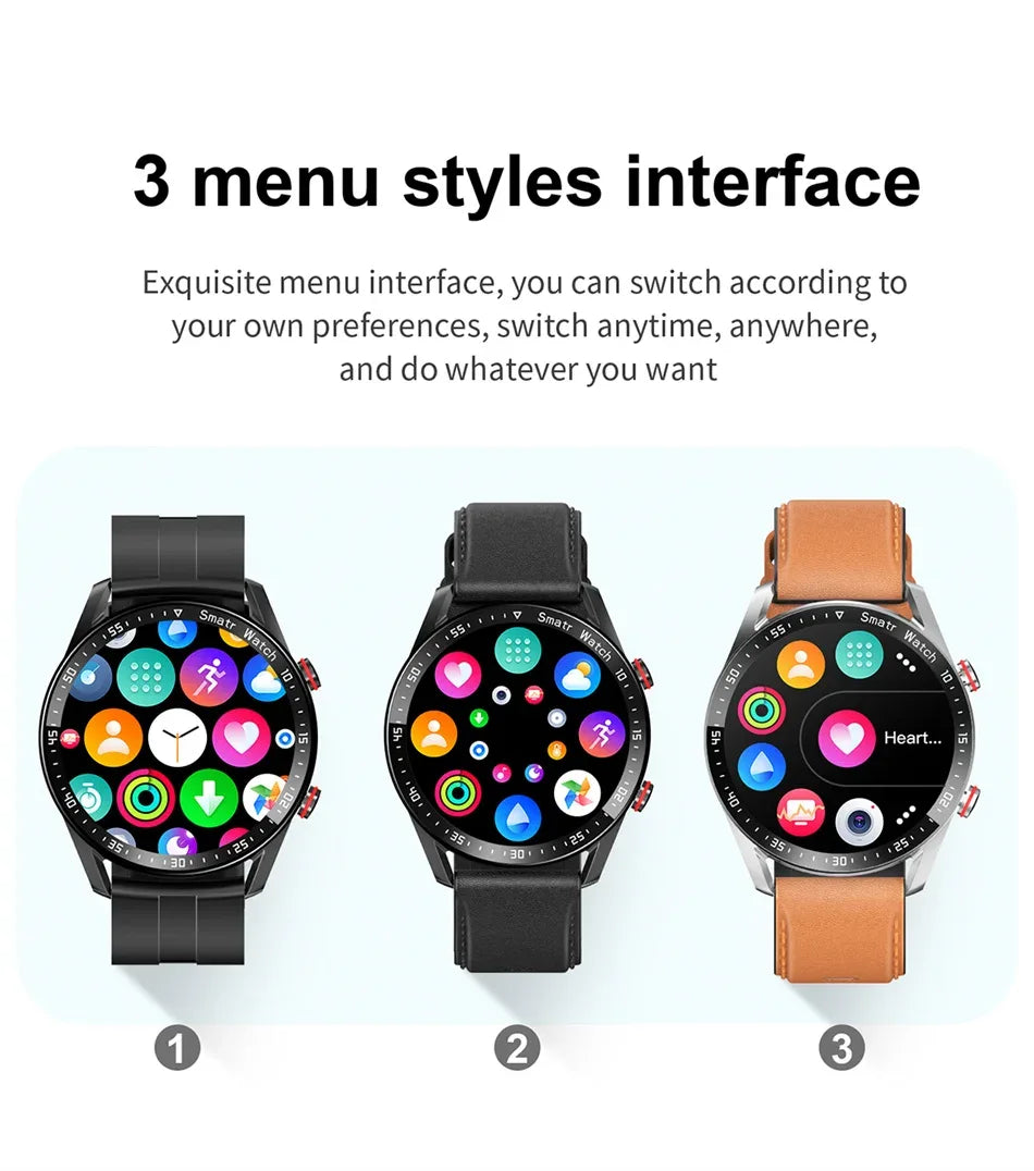 2024 New Bluetooth Call Smart Watch Men Waterproof Sport Fitness Tracker Weather Display Man Smartwatch Para Android IOS Watch