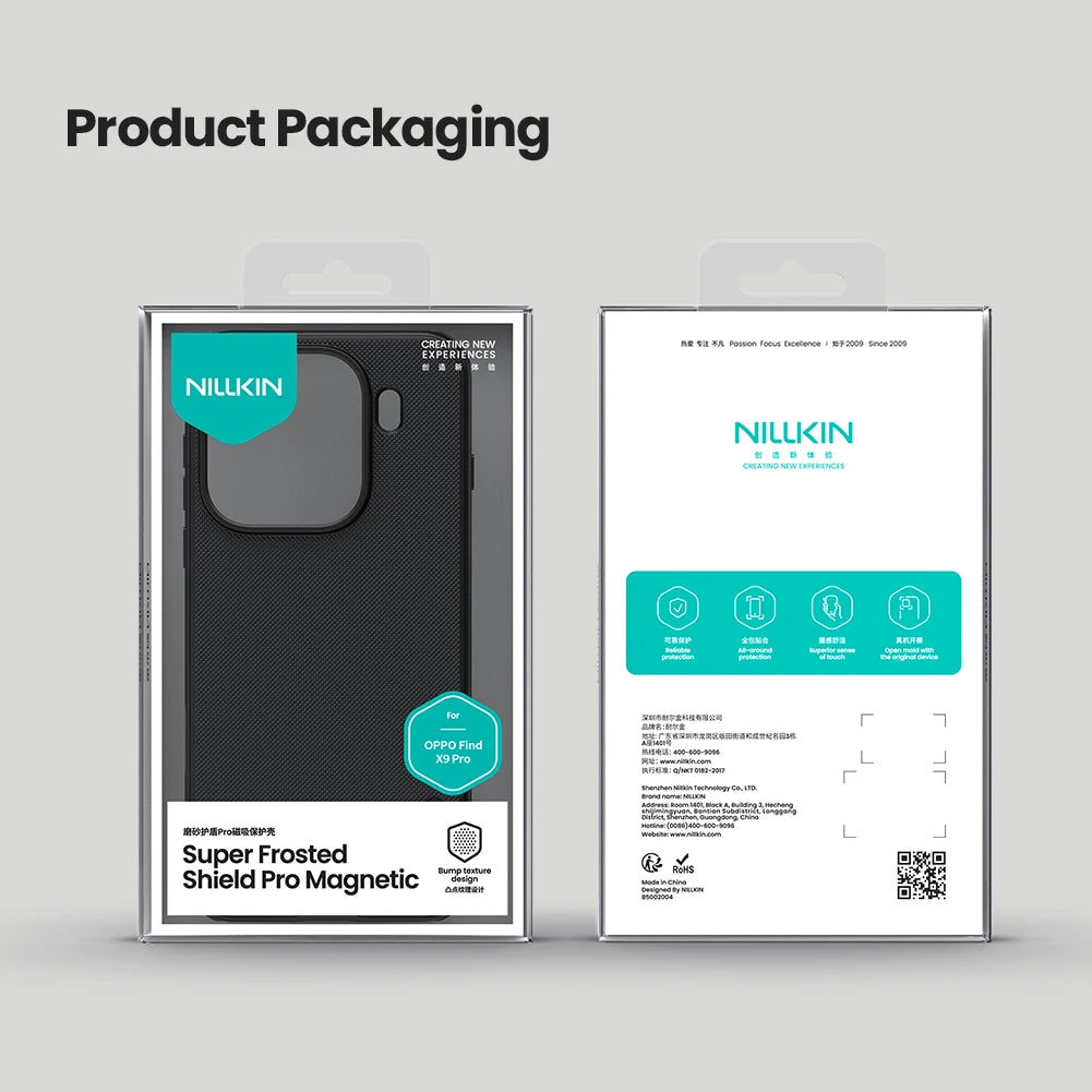 For OPPO Find X9 Pro 5G Nillkin Case Magnetic Super Frosted Pro Magsafe 360 Soft Frame Matte PC TPU Full Back Cover Protection