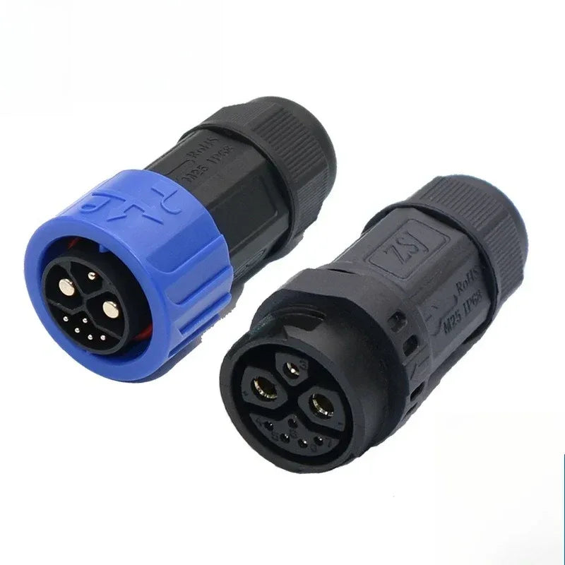 50A M25 2+1+5 Lithium Battery Charing Plug Socket Waterproof IP68 Self-locking Aviation Plug Energy Storage Power Connector