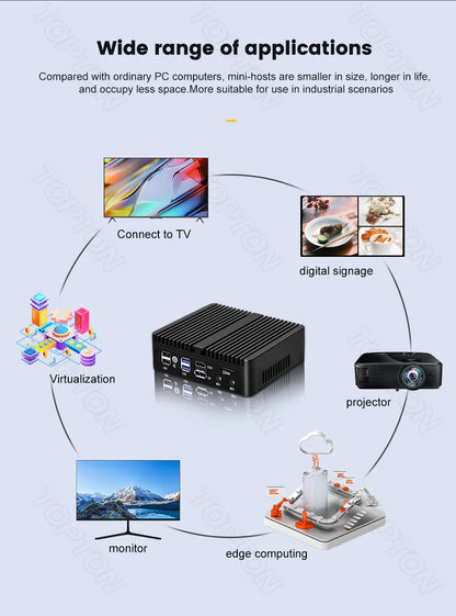 Topton New Intel N150 Firewall Computer J6412 J5005 6305 Soft Router 4x2.5G i226 LAN Industrial Fanless Mini PC pfSense OPNsense