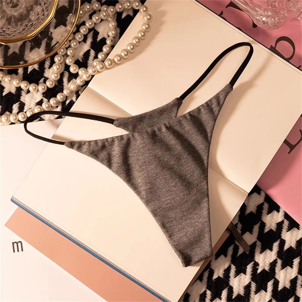 Sexy Seamless Women's Cotton Thong Underwear One Line New Year 2025 Fitness G-string Plus Size Lingerie