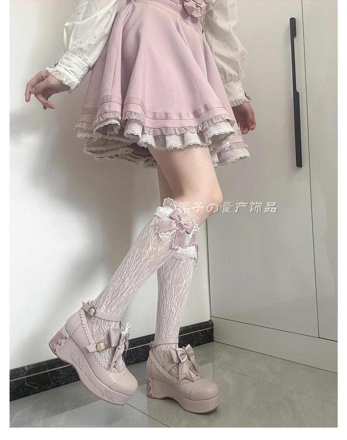 JK Lolita Lace Stockings Bow Knot Sweet Socks Female Long Stocking Teen Uniform Calf Socks Student Cute JK Socks