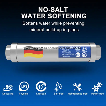 LPS10 Salt Free Water Descaler Whole House, Scale Water Softener System,, Prevent Scale Built Up On Water Heaters