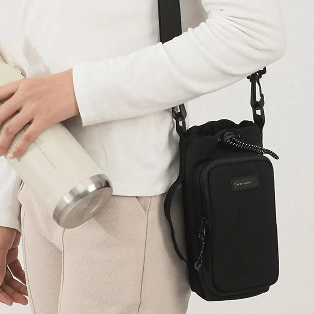 Portable Water Bottle Bag Water Bottle Holder With Adjustable Shoulder Strap Cup Insulated Protective Cover Cup Accessories