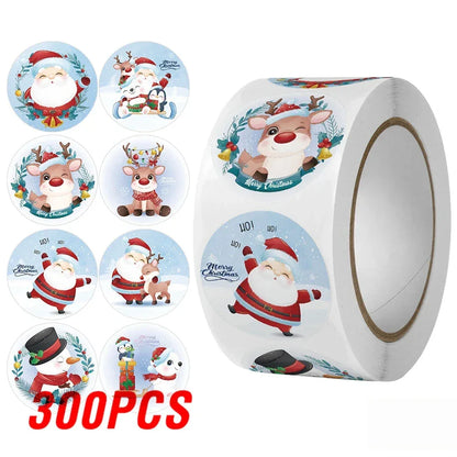 100-500Pcs Gold Snowflake Christmas Stickers Candy Bag Envelopes Sealing Label Christmas Gifts Box Decorations Sticker