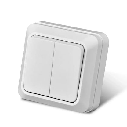 Blue Flame Retardant EU Standard Spray Plastic Rocker Switch Wall Surface 2 Gang 1 Way Button Light Switch On/Off Classic Switch