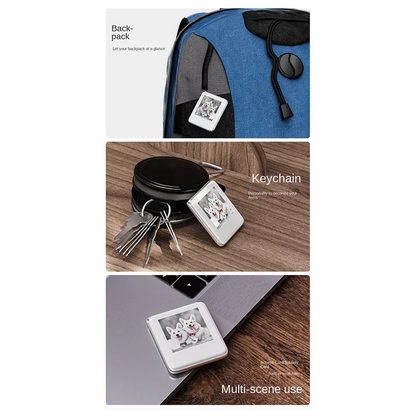 2X NFC Function Keyring 1.54-Inch Three Color Display Screen Image Wireless Transmission Keychain Ink Screen