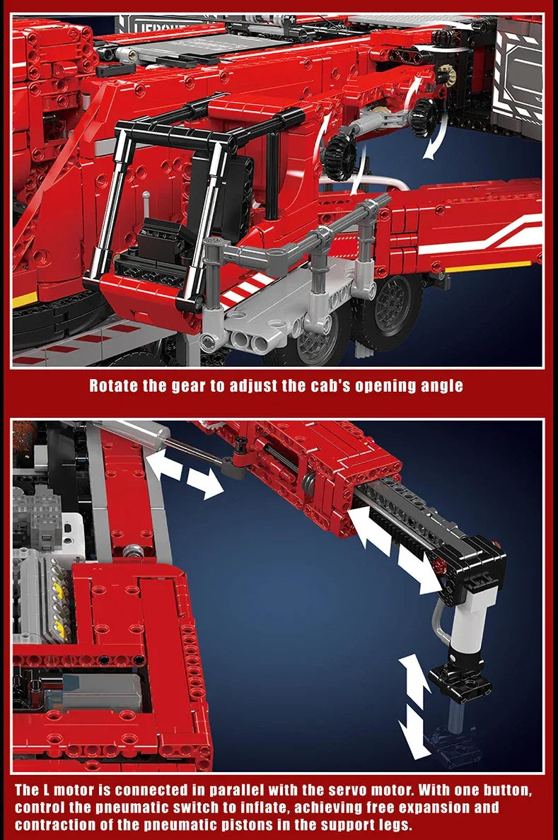 Mould King 17007 17008 Technical Truck Building Block Remote Control Liebherred LTM 11200 Crane Model Kids Christmas Car Toys