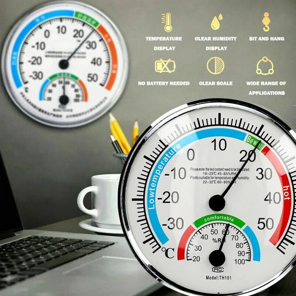 Thermometer Hygrometer Thermo Analog Humidity Temperature Meter Indoor Outdoor Climate Control Garden Thermometer
