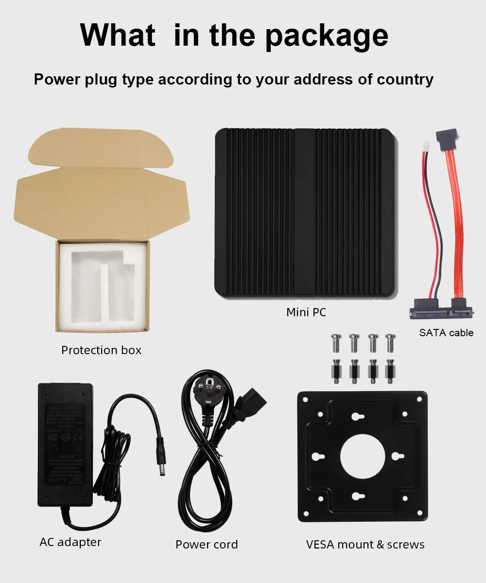 Fanless Industrial PC Intel J6412 N2840 J2900 4xCOM RS232 RS485 6xUSB 2x LAN HDMI VGA Mini PCIe WiFi 4G LTE GPIO Windows Linux