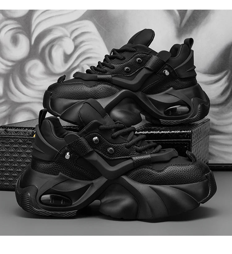 Spring Retro Brown Sneakers Men's Shoes 2025 Chunky Casual Sneakers for Men Comfortable Leather Mens Shoes Trainers basket homme