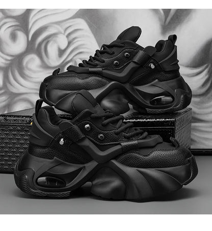 Spring Retro Brown Sneakers Men's Shoes 2025 Chunky Casual Sneakers for Men Comfortable Leather Mens Shoes Trainers basket homme