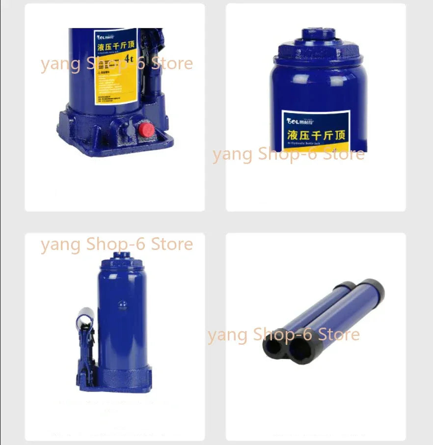 Vertical Hydraulic Jack with Safety Valve 4 Tons Low Version of The Car Jack Maximum Height 390mm Tool Part