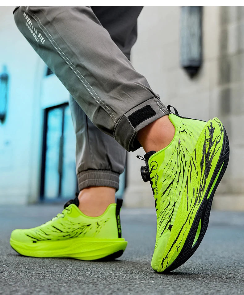 Fluorescence Running Shoes CarbonBoard Marathon Men Sports Casual Tenis Breathable Womens Comfortable Athletic Nonskid Sneakers