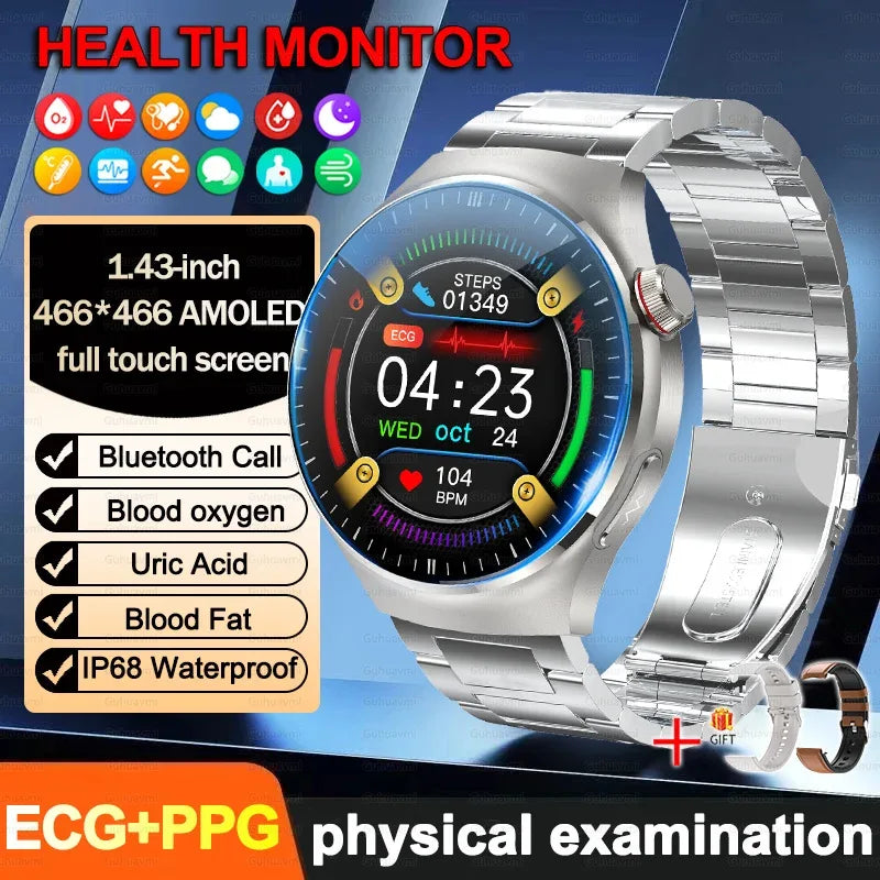 2026New For Man Smartwatches Outdoor Sport Smart Watch Men 1.43“ HD AMOLED Screen ECG physical examination BT5.0 Call smartwatc