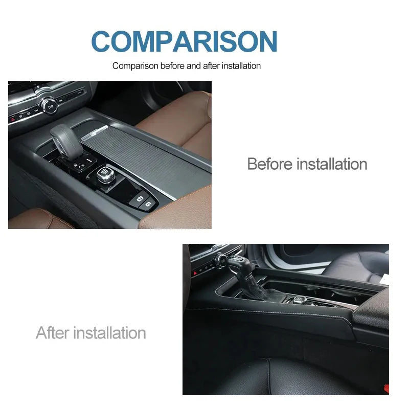 For Volvo XC60 2018-2025/S60 V60 2020-2025 central control gear shift panel leather decorative frame car accessories