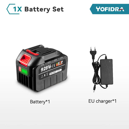 YOFIDRA 928VF 22500mAh Rechargeable Lithium Ion Battery 388VF 15000mAh 128VF Li-ion Battery For Electric Work Power Tool