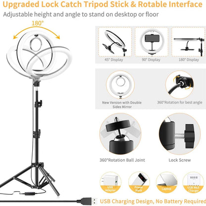 16/26/33cm LED Selfie Ring Light Dimmable LED Lamp Photography Ringlight For Phone Video Live Fill Lamp Photo Studio Ring Light