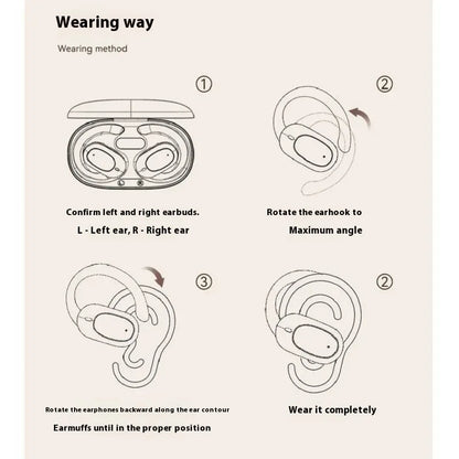 OWS Headphones Over-Ear Open-Ear Wireless Bluetooth Earphones Style Noise Cancellation Rotatable Feature With Mic Portable Audio