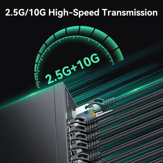 GoodTop 16 Port 2.5G Ethernet Switch with 2 Port 10G SFP+ Network Switch 120G Bandwidth Unmanaged Networking Home Lab Switch